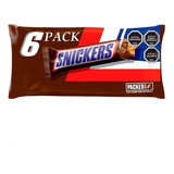 Snickers Chocolate Relleno De Caramelo Y Cacahuate 6pz 288gr