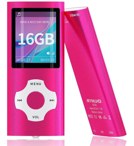 Reproductor Portátil Mp3 Con Tarjeta De Memoria De 16 Gb