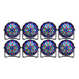 8x Refletor Par Led 54x3w Rgbw Slim Dmx Profissional Festas 110v/220v