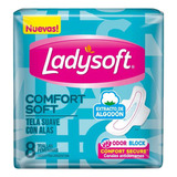 Pack X 5 Ladysoft Comfort Normal Tela Suave Con Alas X 8 Un