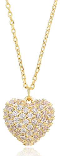 Collar Oro 14k Lam Corazón Perla Tipo Relicario 41-44cm Dama