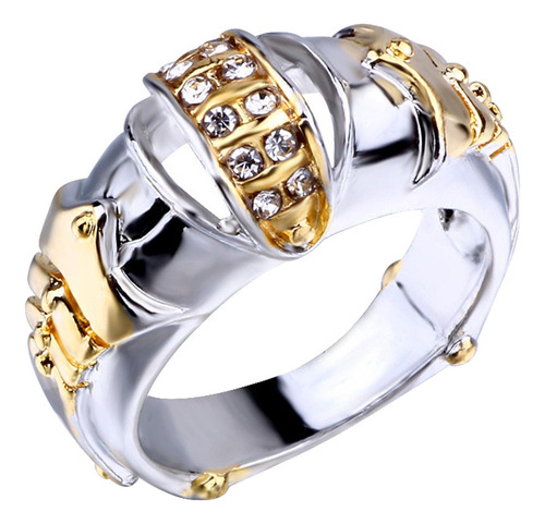 . Anillo Dorado Para Hombre Con Forma De Boca De Pez En Dos