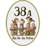 Placa Residencial Pássaros Número Casa Sítio Chácara 20x27cm