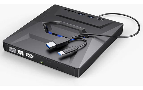 Leitor E Gravador Dvd/cd Usb 3.0 - Com Portas Usb/cartão Sd