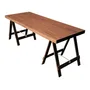 Mesa Tablon Caballetes 180x80 Maciza Moderna Quincho Madera Color Cedro | Mismo precio en cuotas