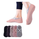 5 Pares Calcetines Yoga Antideslizantes For Mujer