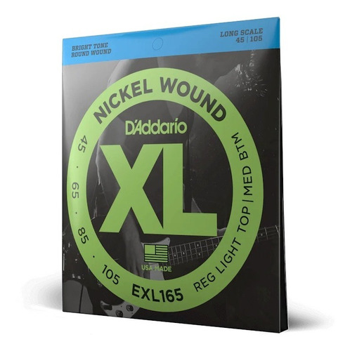 Juego De Cuerdas Para Bajo D'addario Exl165 Níquel .045-.105