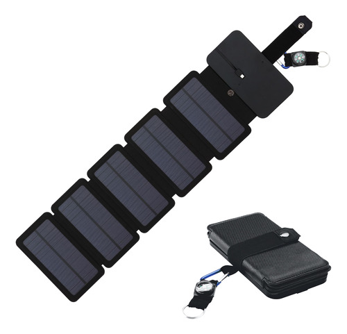 Cargador Solar Plegable Emergencia Con Brújula Para Camping