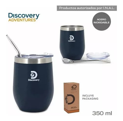 Mate Acero Inoxidable Vaso Térmico Discovery Tapa Y Bombilla