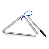 Triangulo Musical De Aluminio Satinado  14 Cm Pack 10 Pzas