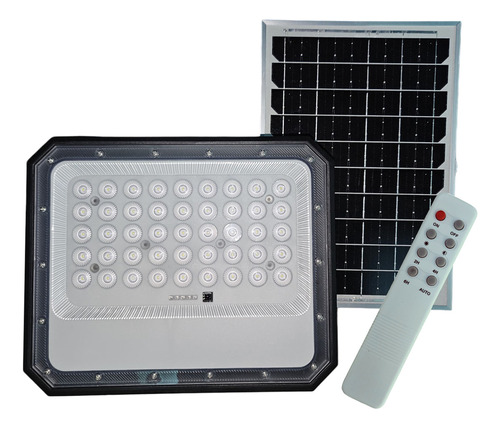 4 Pack Reflector Solar Led 100w 10-12h D Luz Con Accesorios Carcasa Negro Luz Luz Blanca Fria 6500k