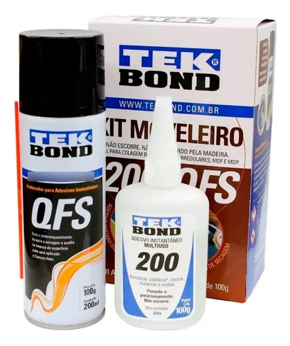 Kit Moveleiro 200 100g + Ativador Qfs 200ml Tekbond