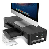 Soporte De Monitor Con Cajones Y Puertos Usb Compatible Con 