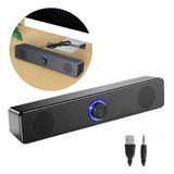 Caixa De Som Gamer Para Computador Pc Soundbar Usb Led Preto