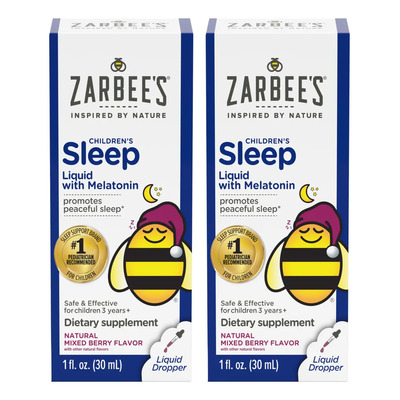 Suplemento Líquido Infantil Melatonina Zarbee's Sabor Baya 1mg 30mL Pack 2 | Meses sin interés