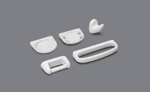 Kit Accesorio Baño 5 P Pringles Porcelana Jabonera Percha Y+