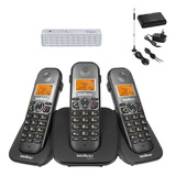 Kit Telefone Sem Fio 2 Ramais Ts 5123 Com Bina Entrada Chip