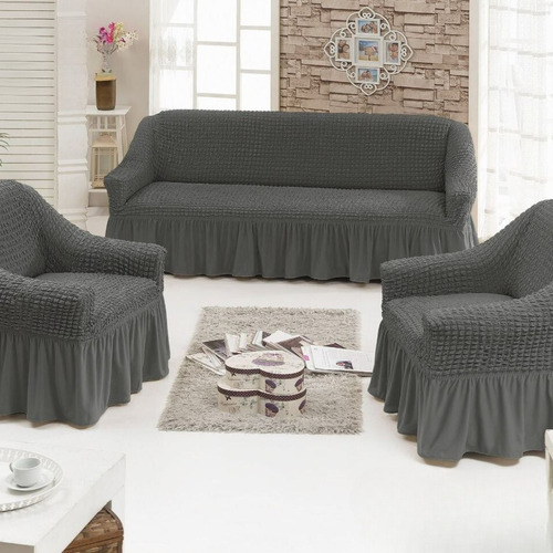 Juego Fundas Sillon Turca Sofa Living 1+1+3 Elasticada