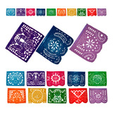 Papel Picado - Enramada En Plástico Picado Flores Y Colores