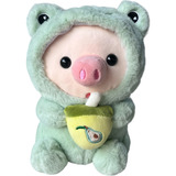 Peluche Chanchito Con Disfraz Rana Verde Kawaii