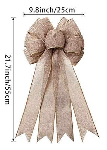 Adorno Rústico Navidad Boda Fiesta: Burlap Wreath Bow