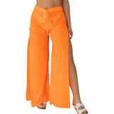 Saida De Praia Calça Pantalona Praia Moda Verao 