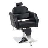 Silla De Peluquería De Cuero Reclinable Barberpub Estilo Clá