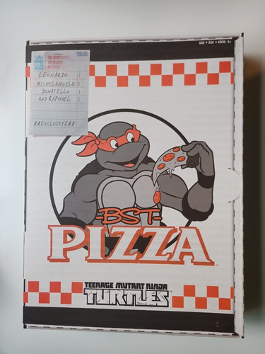 Tortugas Ninja Tmnt/caja De Pizza Set De 4 Figuras Bst Axn 