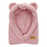 Gorro Osito Mini Anima Tejido Invierno Abrigo Kids Bebe Rosa