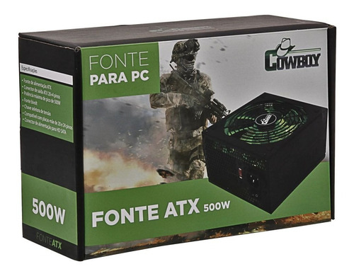 Fonte Atx Pc 500w Real Knup Kp-534 Cowboy