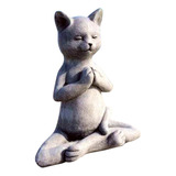 Gato Buda Meditação Gato Estátua Gato Jardim Esculpir Ao Ar