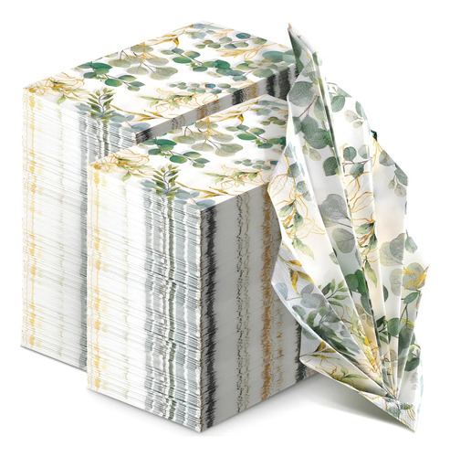Servilletas Desechables De Papel Diseños Dorado Elegantes