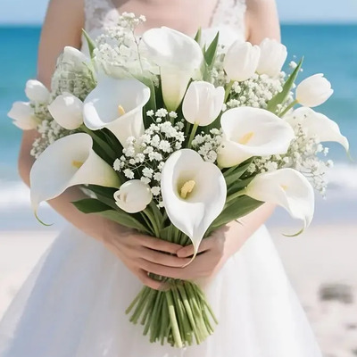 T1 Ramo De Flores Artificiales De 32 Piezas Con Alcatraces | Envío gratis