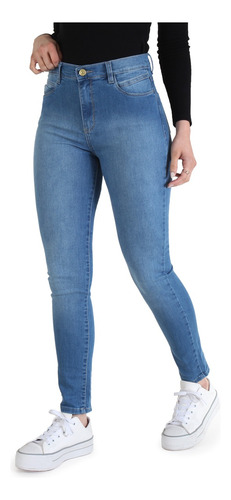 Nahana Jeans Chupín Denim Celestes Tiro Alto Premium 