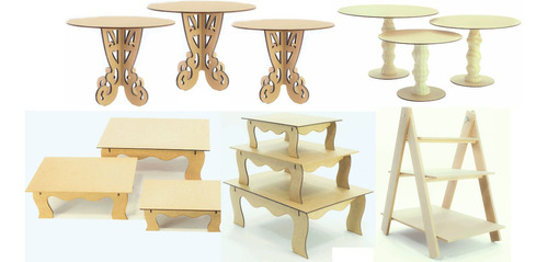 Kit Festa Provençal Mdf Cru 13 Peças Promoção Banquinho