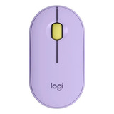 Mouse Inalámbrico Logitech Pebble M350 Compacto Color Lavender Lemonade