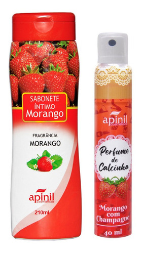 Kit Sabonete Íntimo + Perfume De Calcinha Morango Apinil