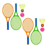 Kit Raquete De Badminton + Peteca Brinquedo Criança Esporte