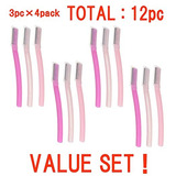 Ft Shiseido 3pcs Razor Facial (l) X 4 Paquete (total 12 Unid