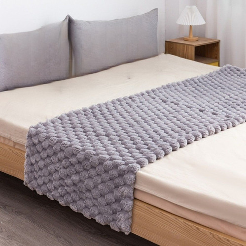 Pie De Cama Piecera Plush Peludita 2 Plazas O King 70x190cm