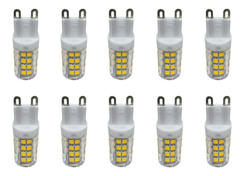 Kit 10 Lâmpadas Led Halopin Bipino G9 5w 3000k Luz Quente Cor Da Luz Branco-quente 110v/220v