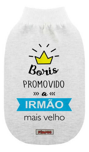 Roupa Pet Personalizada Cachorro Promovido Irmão Irmã