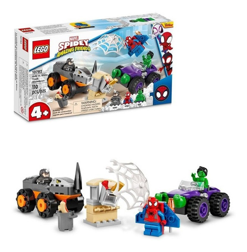 Kit Lego Spiderman Camiones De Combate Hulk Rino 10782 Cantidad De Piezas 110