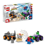 Kit Lego Spiderman Camiones De Combate Hulk Rino 10782 Cantidad De Piezas 110