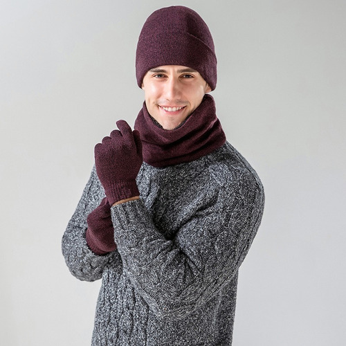 Gorro Bufanda Cuello Guantes Pantalla Táctil Unisex Inviern