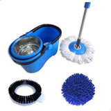 Balde Mop Rotatório 16l Inox Centrifuga 360° 3 Refil Limpeza