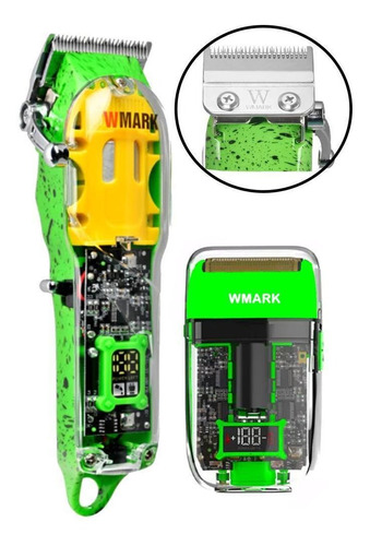 Kit 2 Maquina Corte E Acabamento Wmark Ng308 + Ng988 Verde