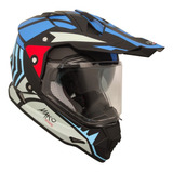 Casco Techx2 632a Mako Cross Azul/negro/gris/rojo  Ecer22-05