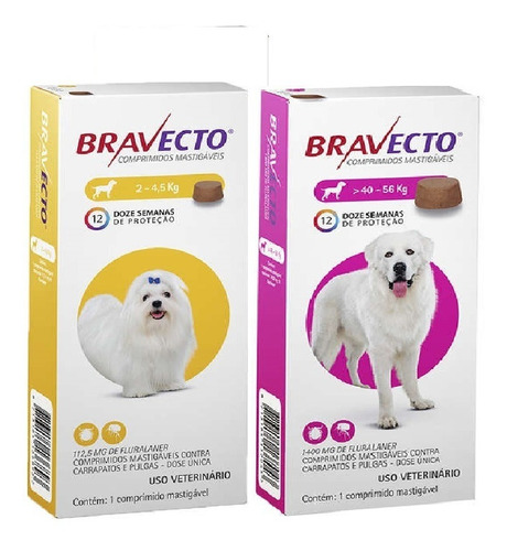 Bravecto  (1) Unid 2 A 4,5 Kg (1) Unid 40 A 56 K