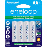 Panasonic Eneloop Aa Baterías Recargables, Aa, Paquete De 4